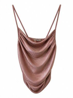 🪩 2/20 Gaze Mauve Draped Cowl Neck Bodysuit Size M